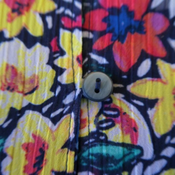 Liz Claiborne Swing Top Sleeveless Floral Cami Ruffle Neck Keyhole Dark Moody XL - Picture 7 of 10